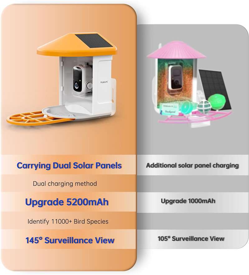 Hanging Digital Bird Feeder With AI Camera PT-10