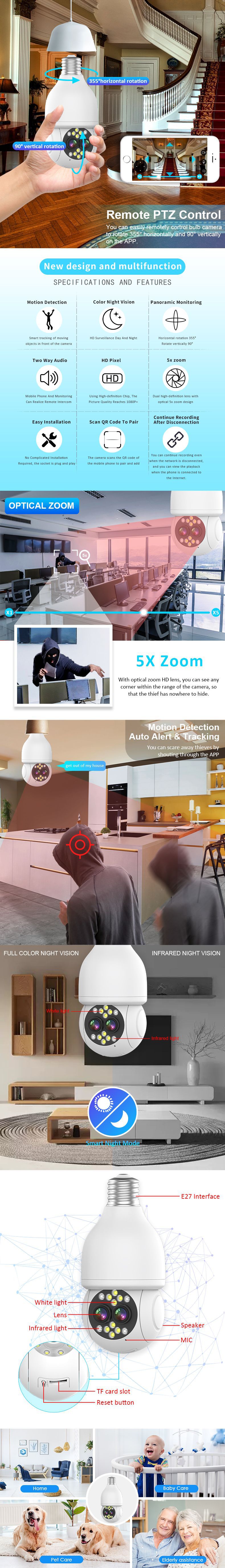 Best Wireless Smart Light Bulb Camera SK-22