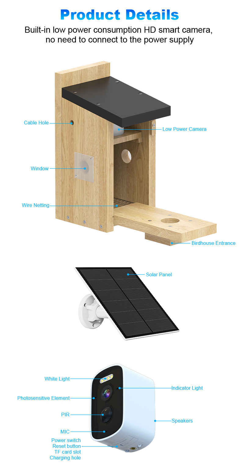 Bird Watching Camera Feeders For Outside PT-11