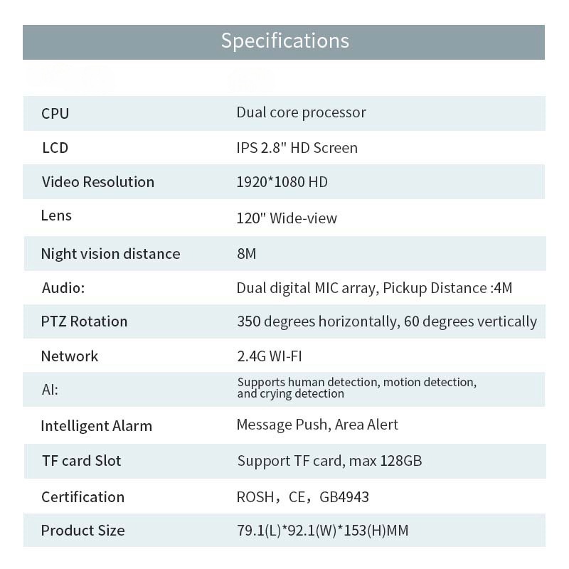 Two Way Video Pet Camera With Screen PT-14