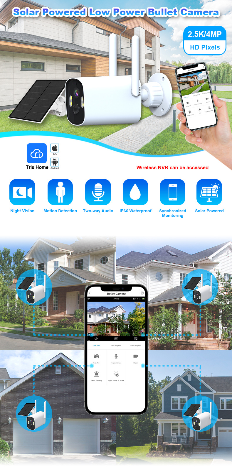 Single Security Battery Backyard Solar Wifi Camera SR-06